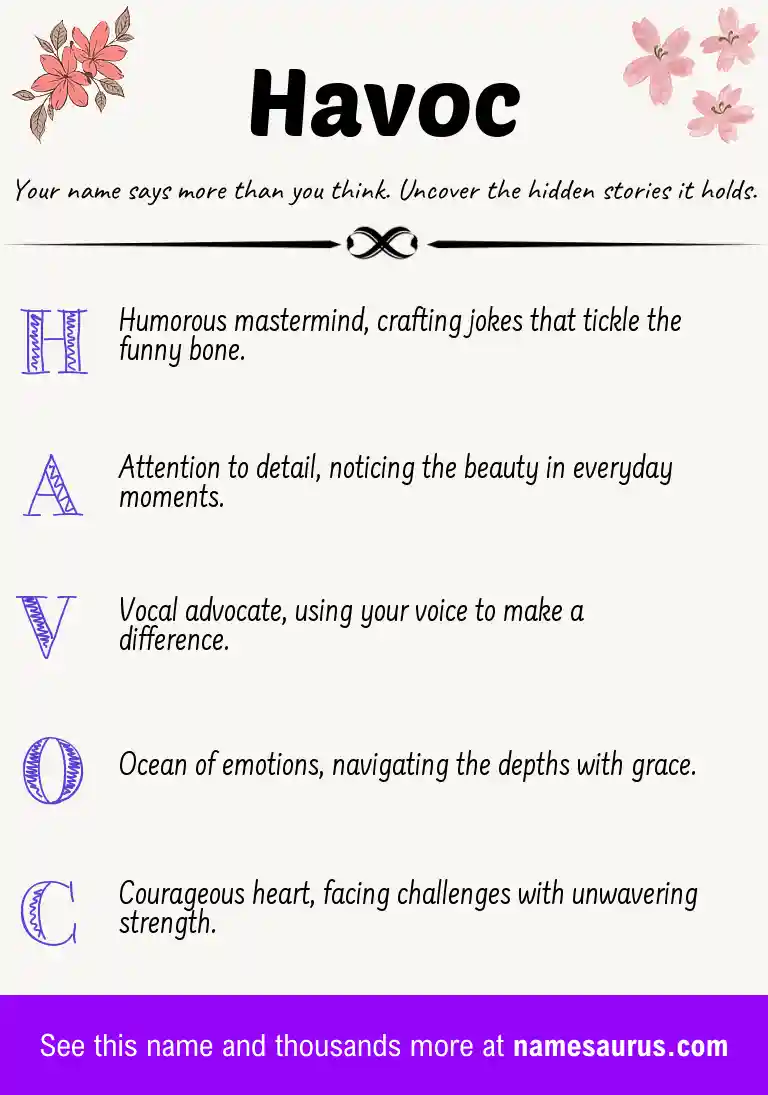 Acrostic poem about Havoc.