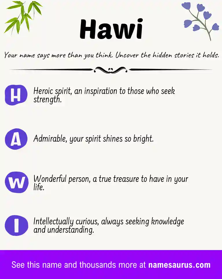 Acrostic poem about Hawi.