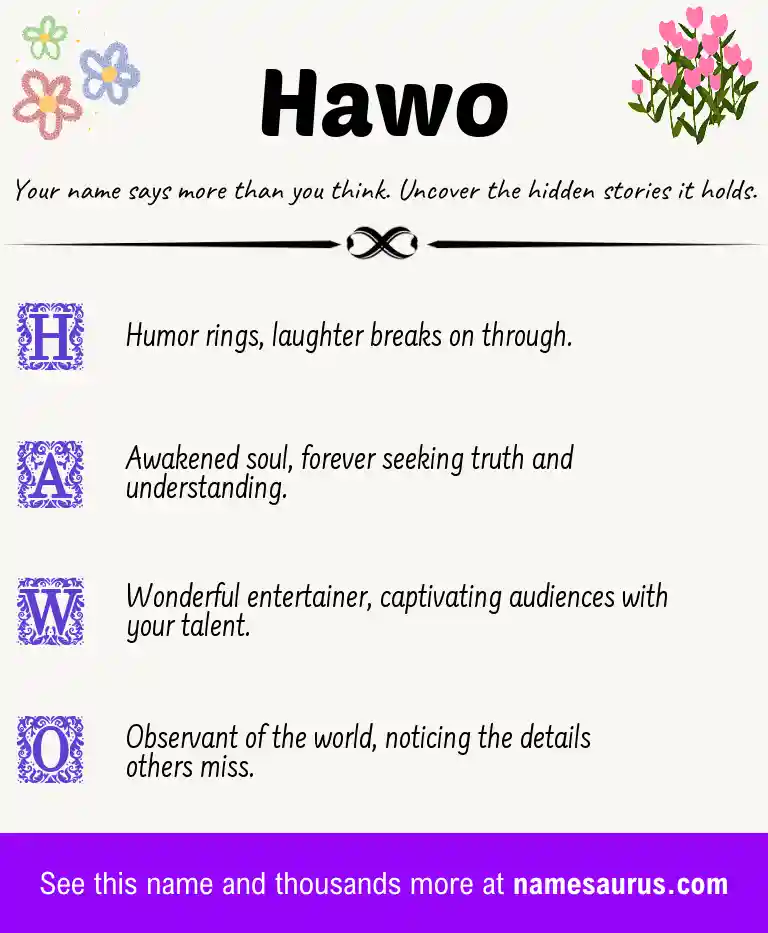Acrostic poem about Hawo.