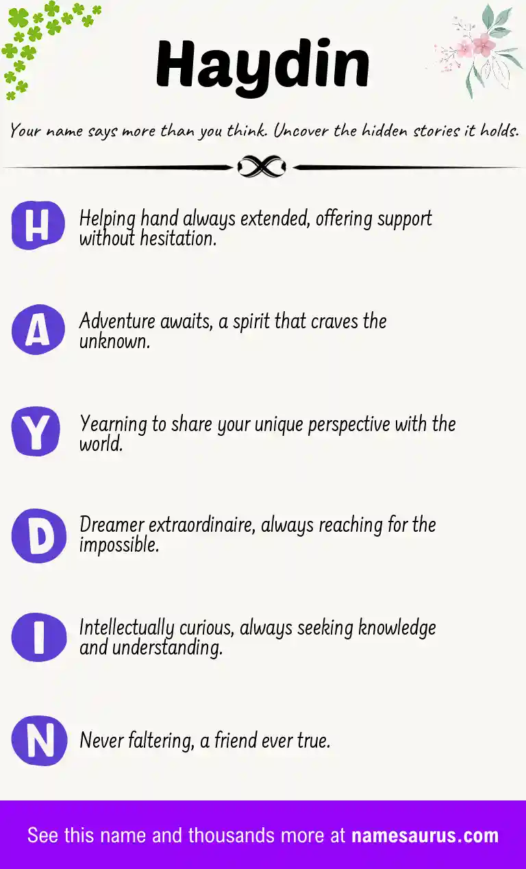 Acrostic poem about Haydin.