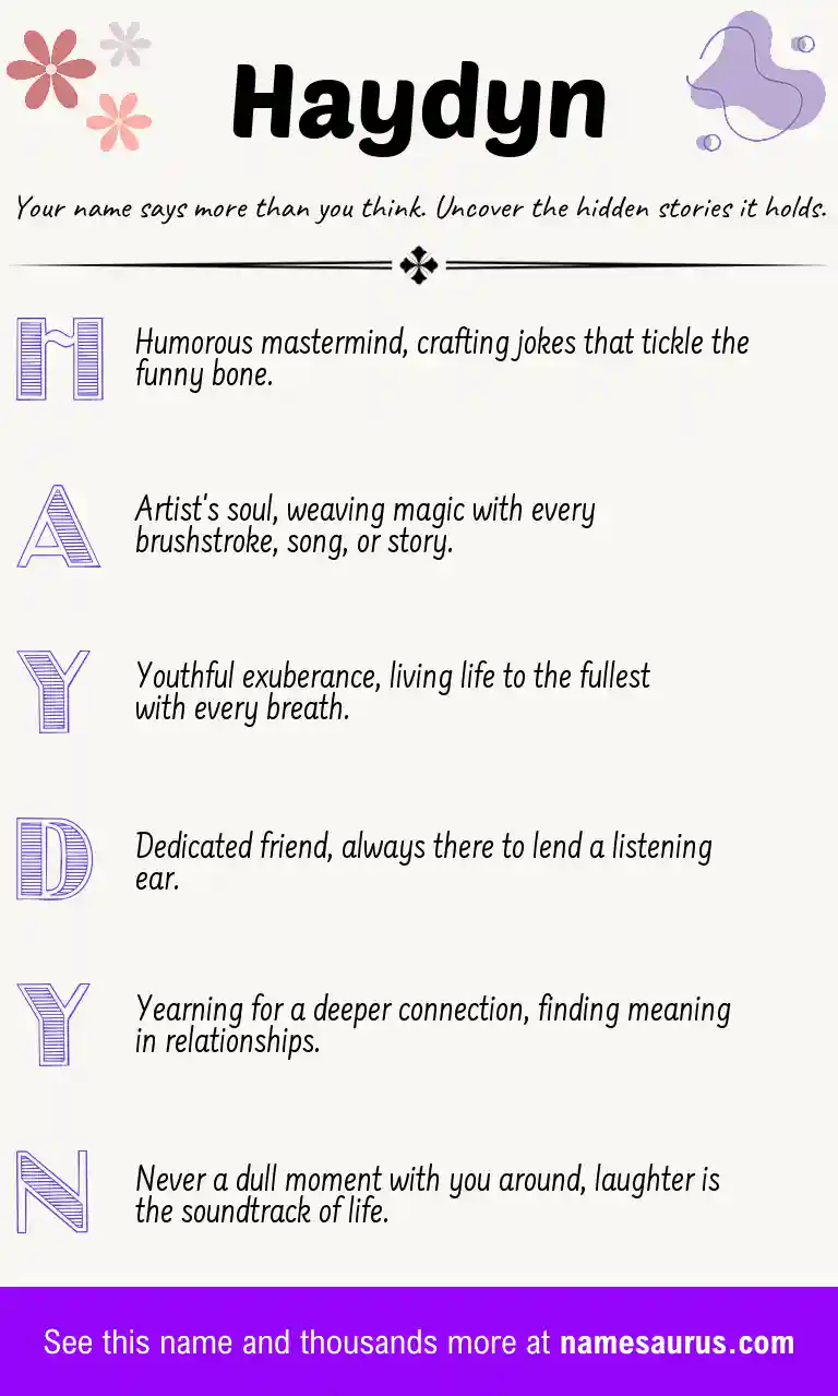 Acrostic poem about Haydyn.