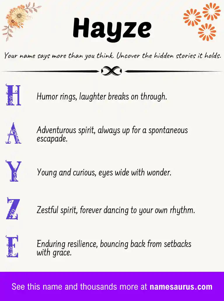 Acrostic poem about Hayze.