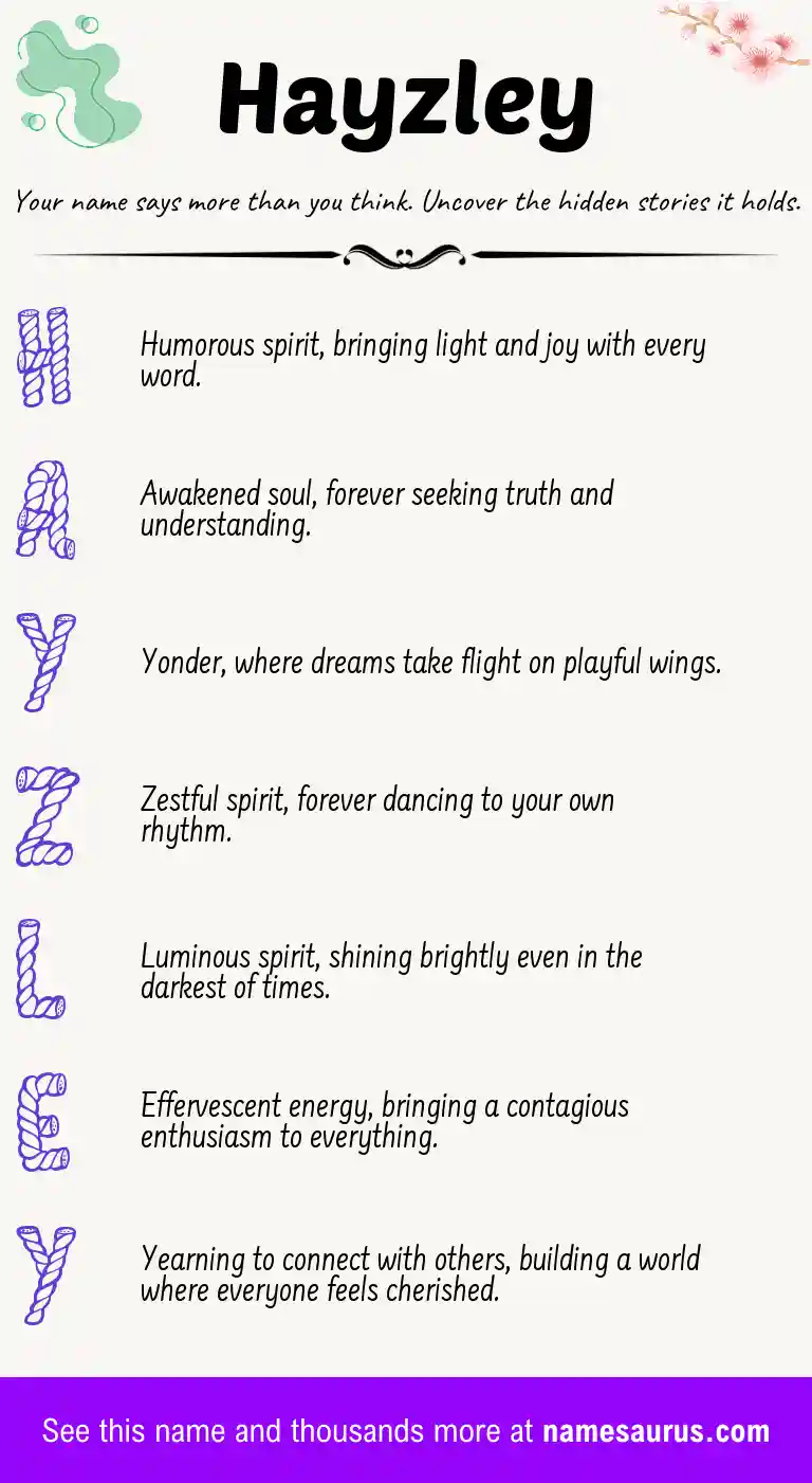 Acrostic poem about Hayzley.