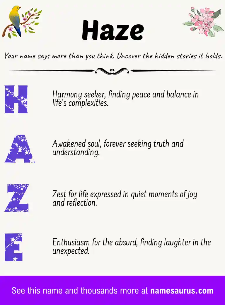 Acrostic poem about Haze.