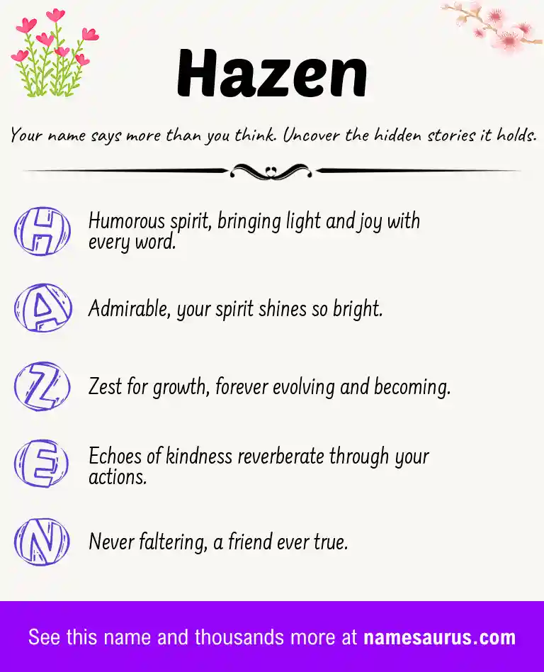 Acrostic poem about Hazen.
