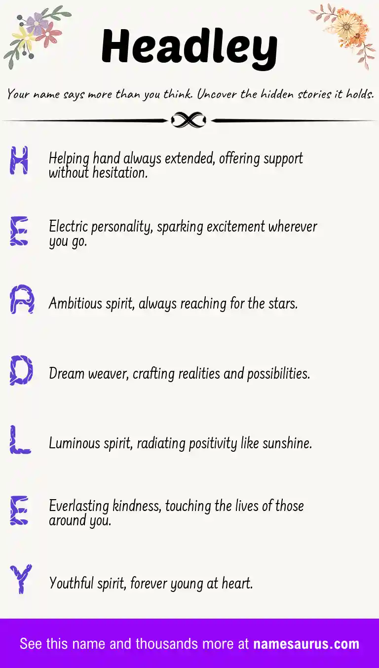 Acrostic poem about Headley.
