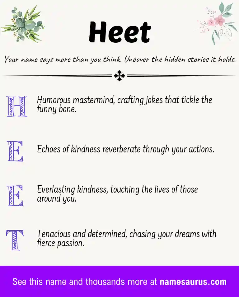 Acrostic poem about Heet.