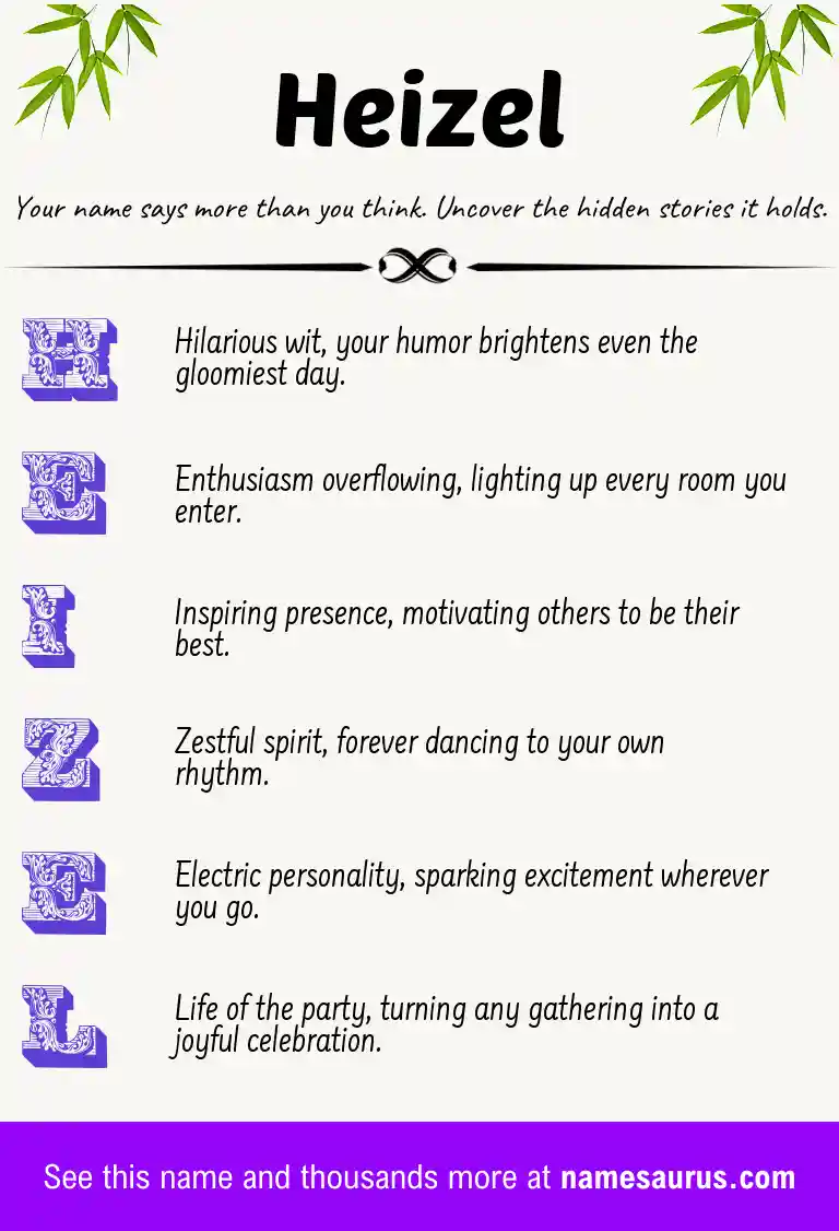 Acrostic poem about Heizel.