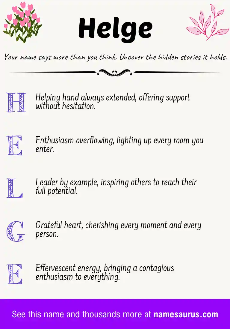 Acrostic poem about Helge.