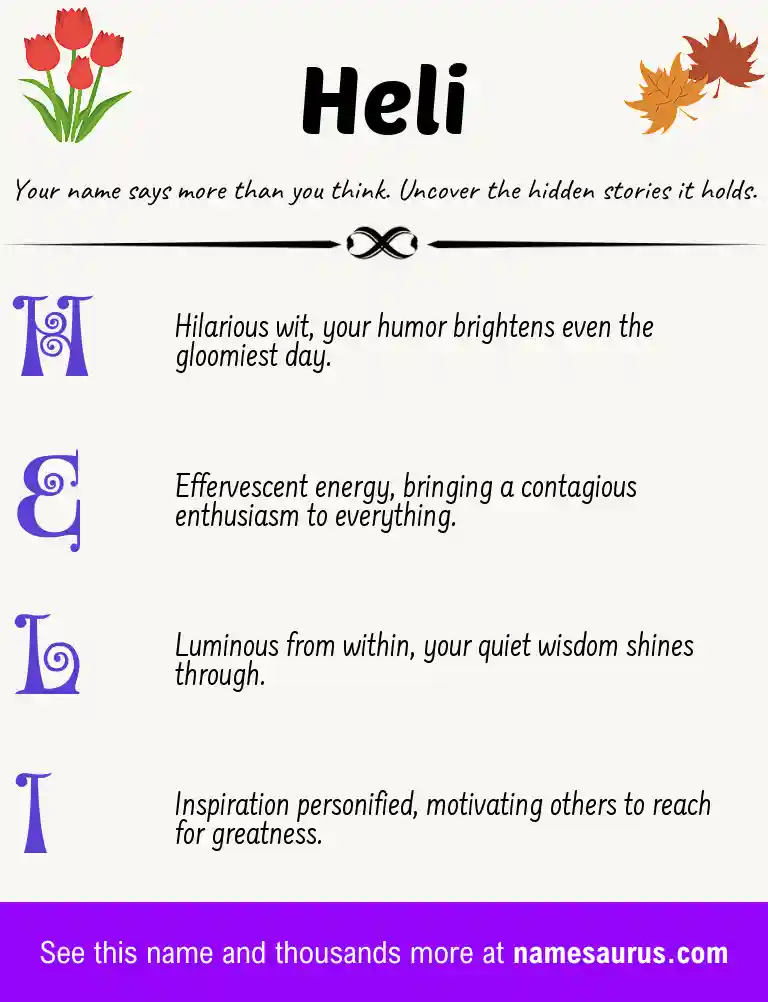 Acrostic poem about Heli.