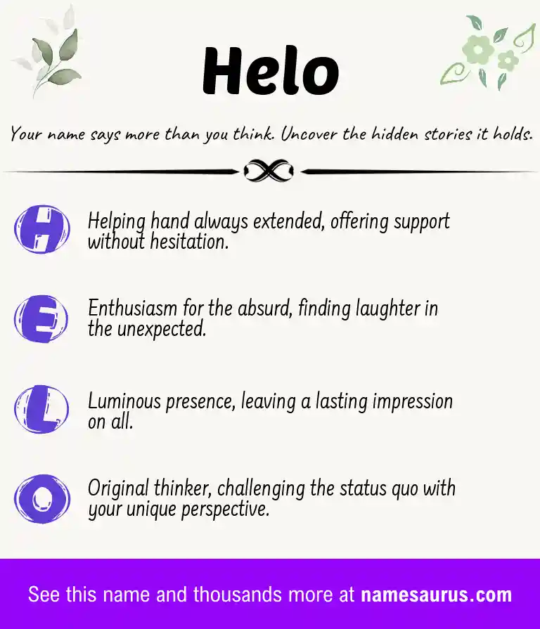Acrostic poem about Helo.