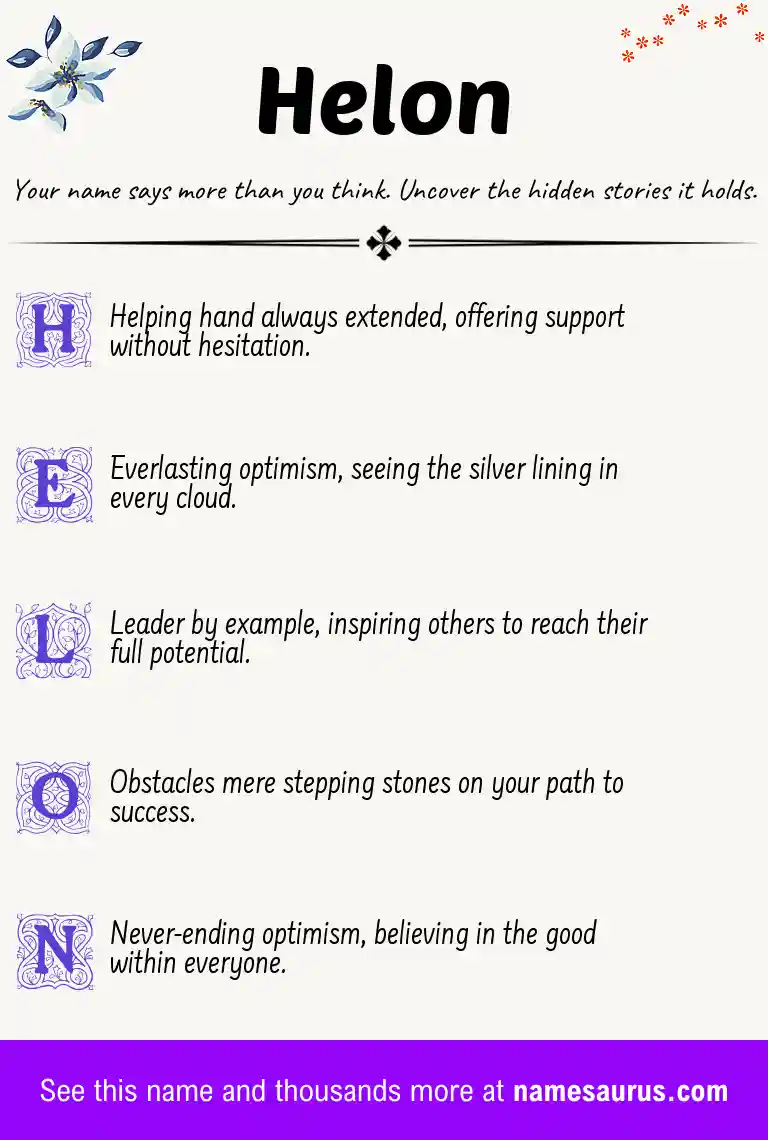 Acrostic poem about Helon.