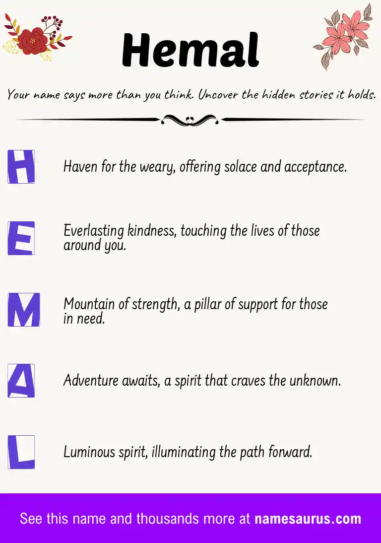 Acrostic poem about Hemal.