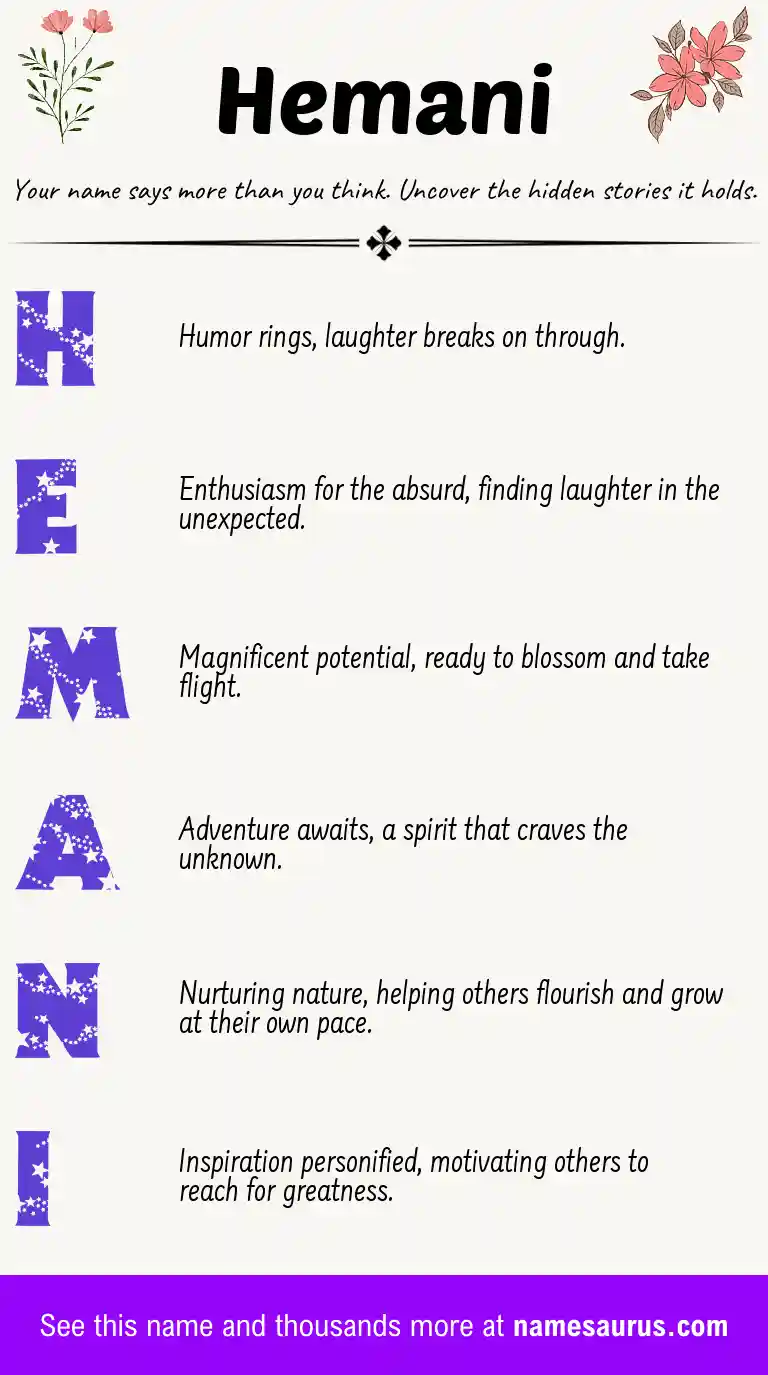 Acrostic poem about Hemani.