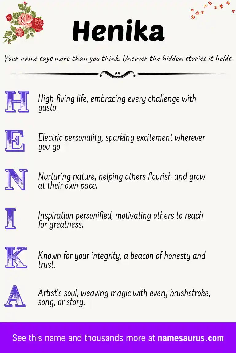 Acrostic poem about Henika.