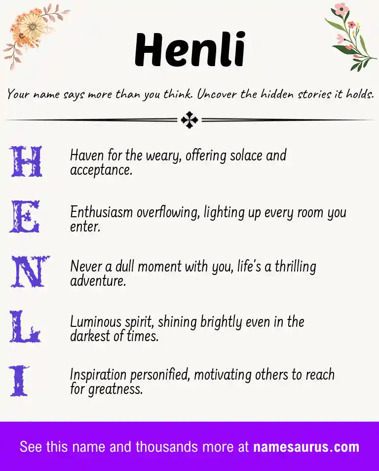Acrostic poem about Henli.