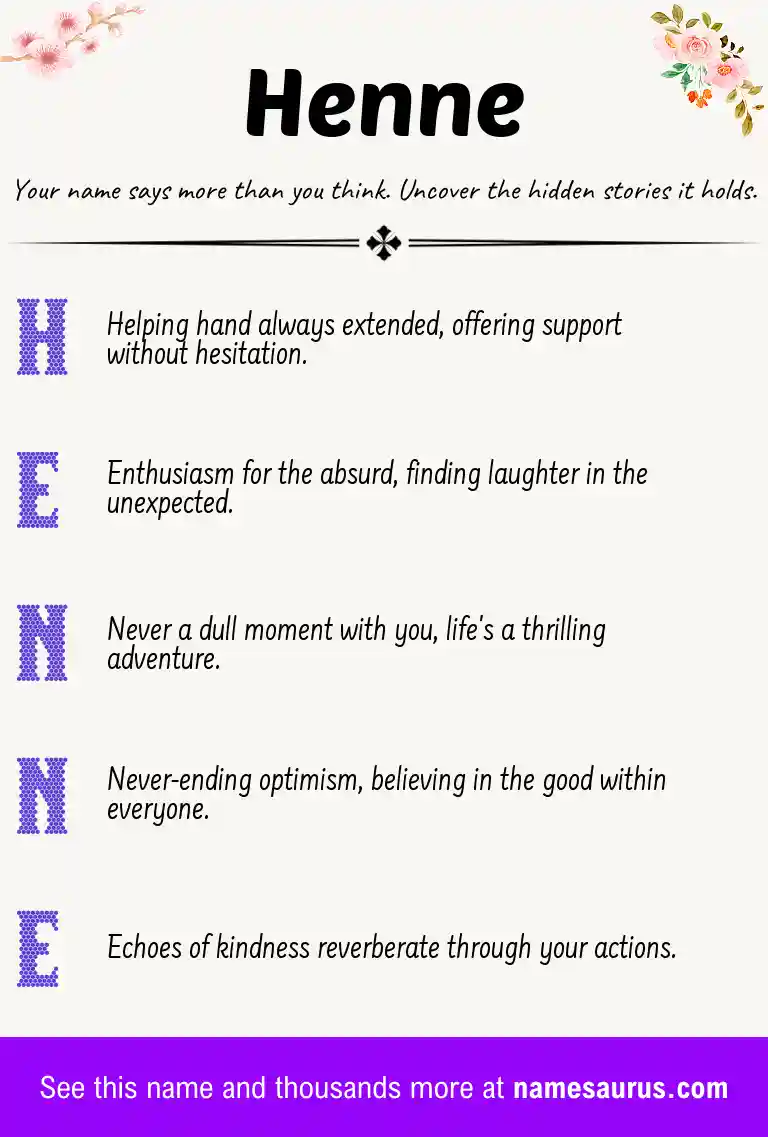 Acrostic poem about Henne.