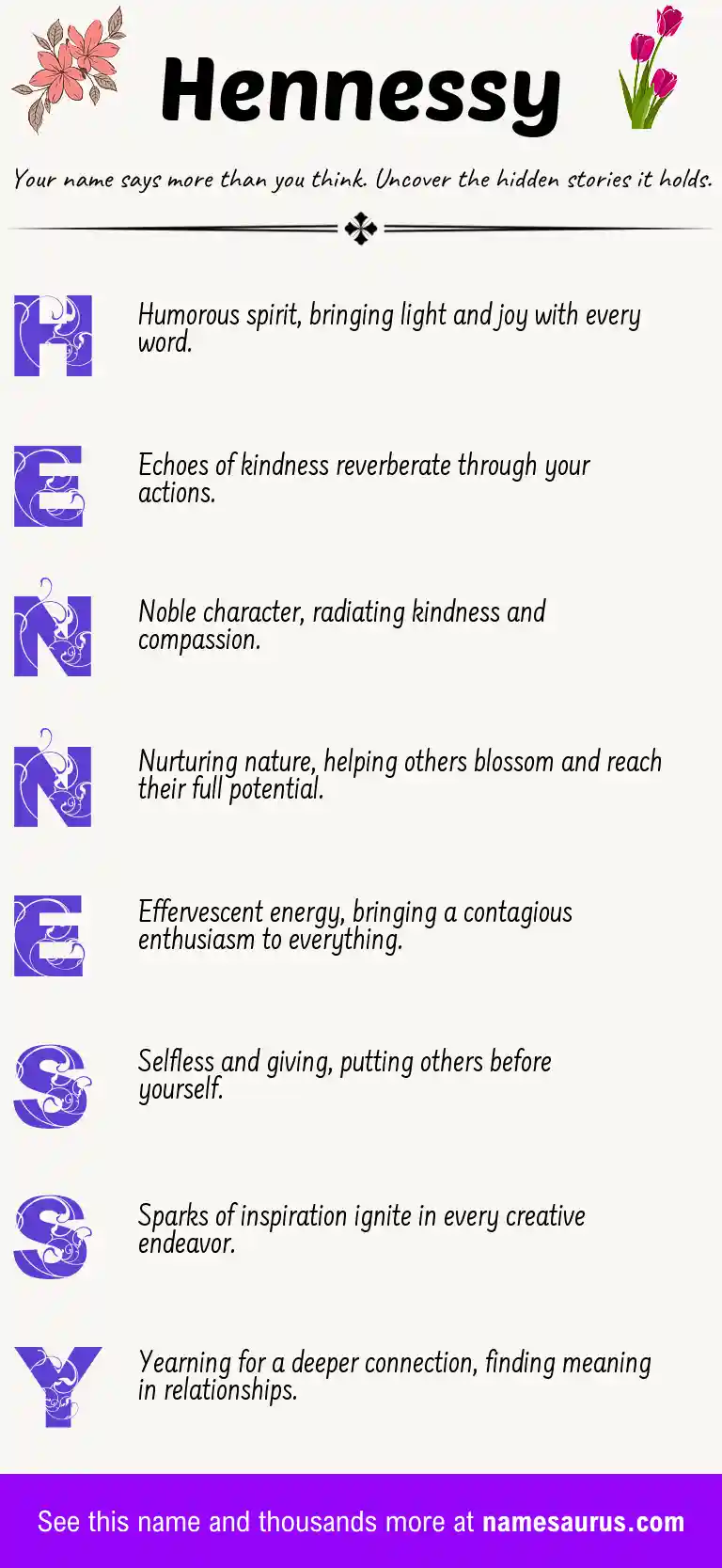 Acrostic poem about Hennessy.