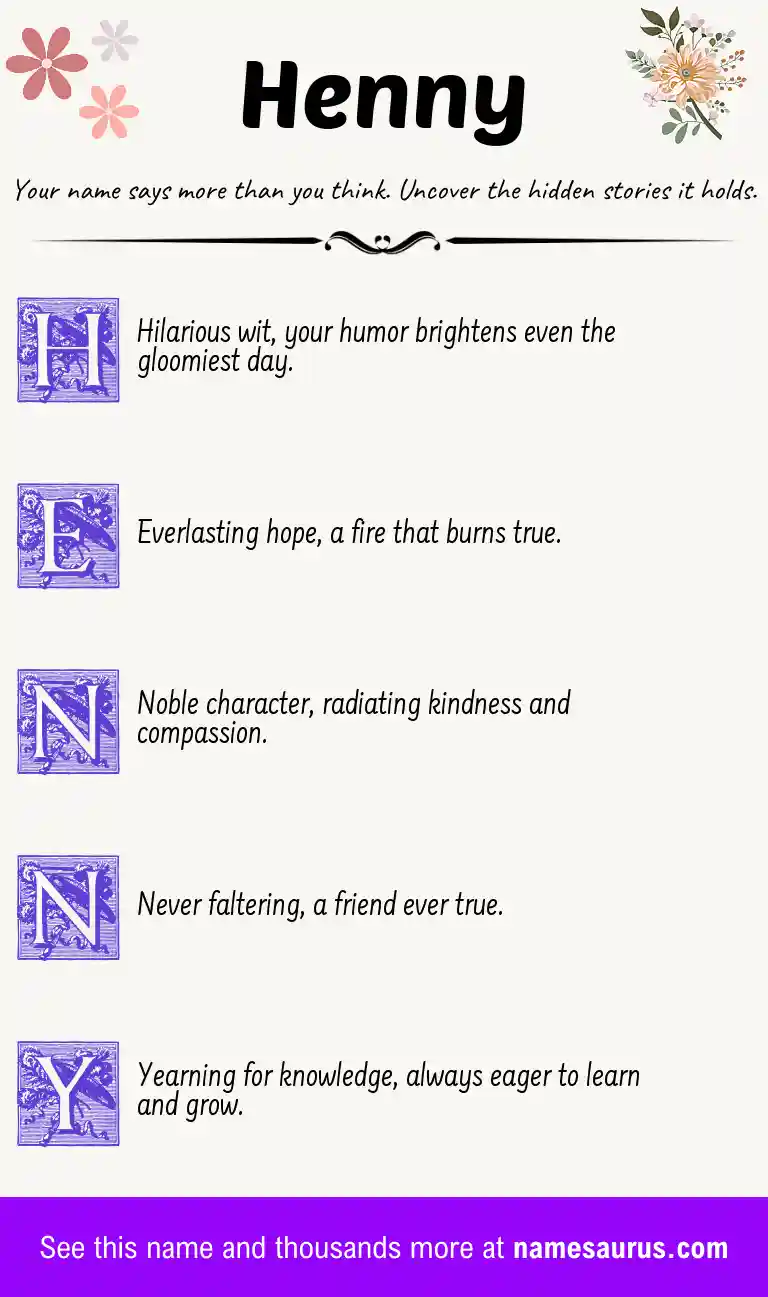 Acrostic poem about Henny.