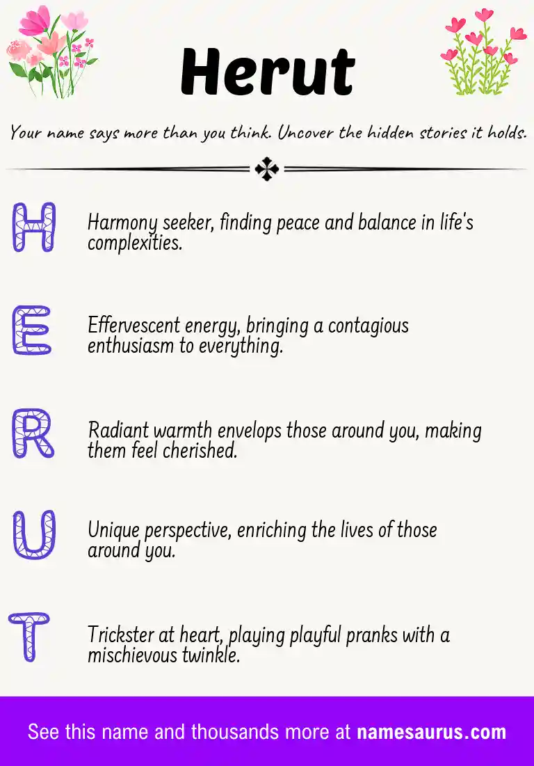Acrostic poem about Herut.