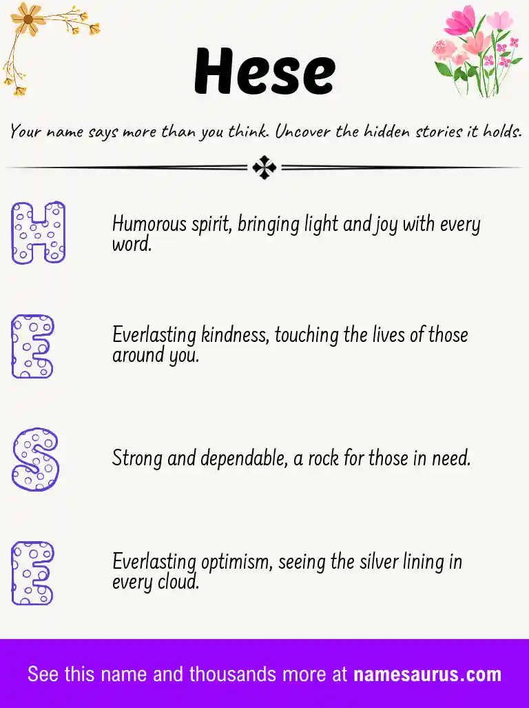 Acrostic poem about Hese.