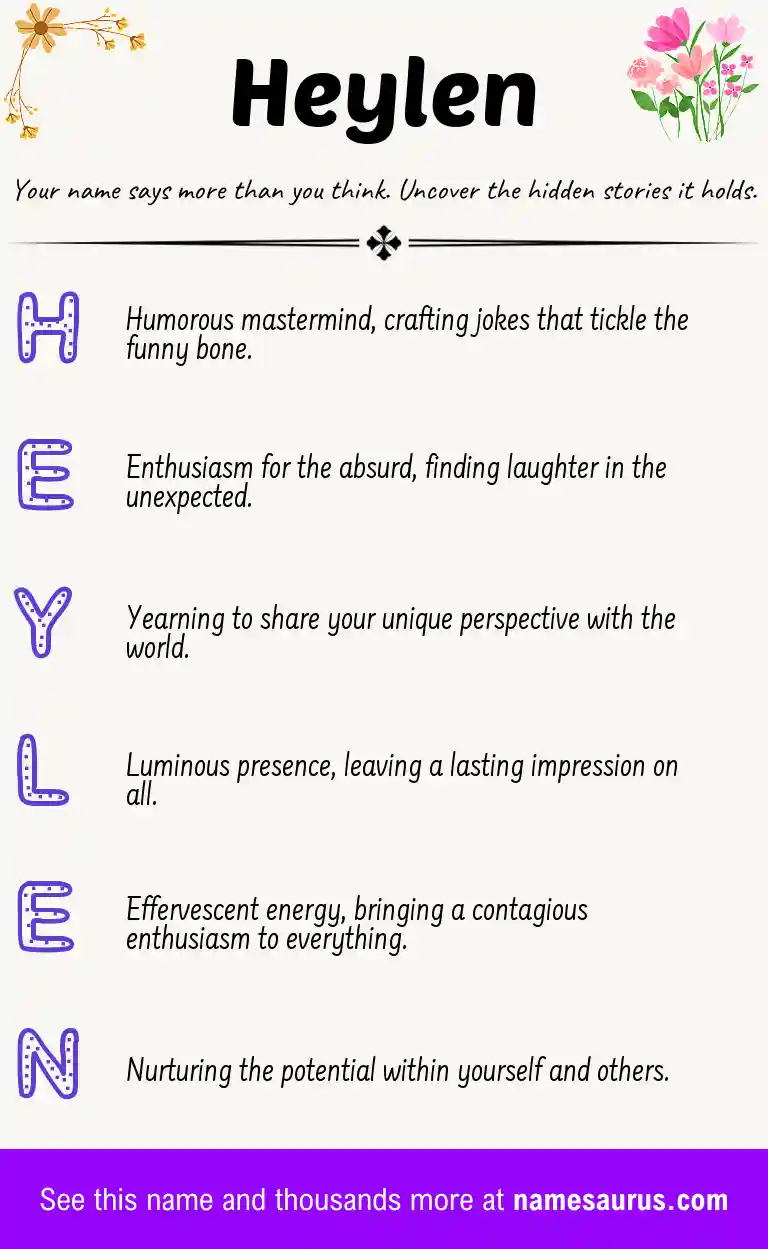 Acrostic poem about Heylen.