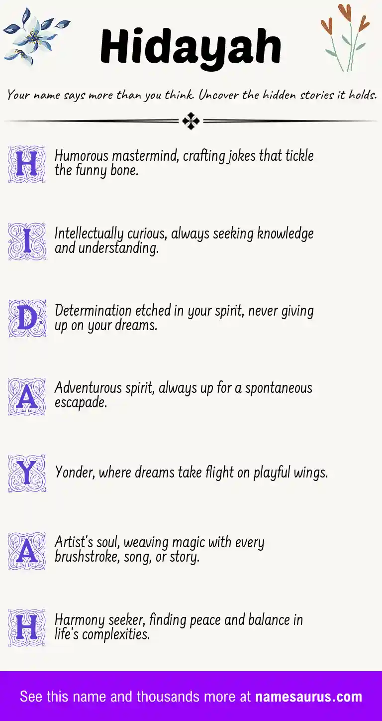 Acrostic poem about Hidayah.