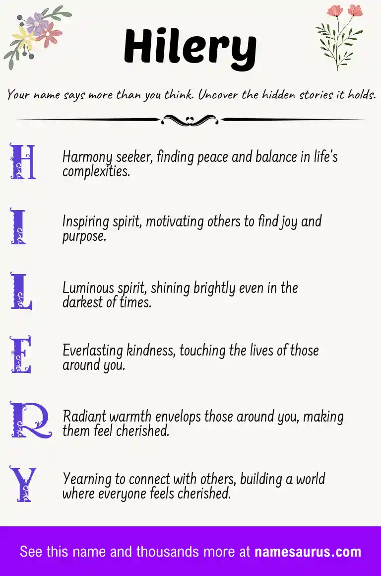 Acrostic poem about Hilery.