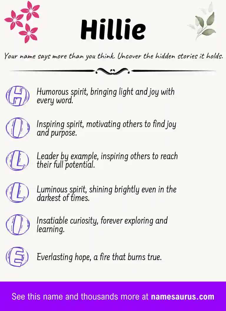 Acrostic poem about Hillie.