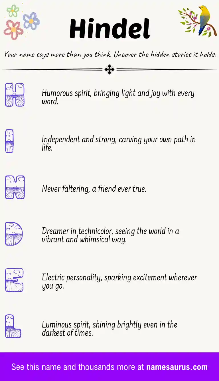 Acrostic poem about Hindel.