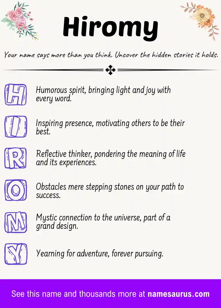 Acrostic poem about Hiromy.
