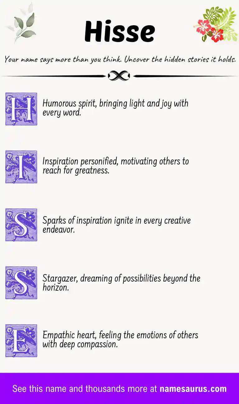 Acrostic poem about Hisse.