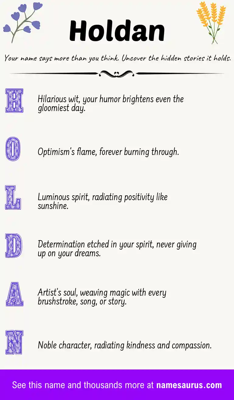 Acrostic poem about Holdan.
