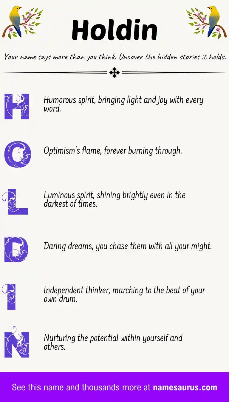 Acrostic poem about Holdin.