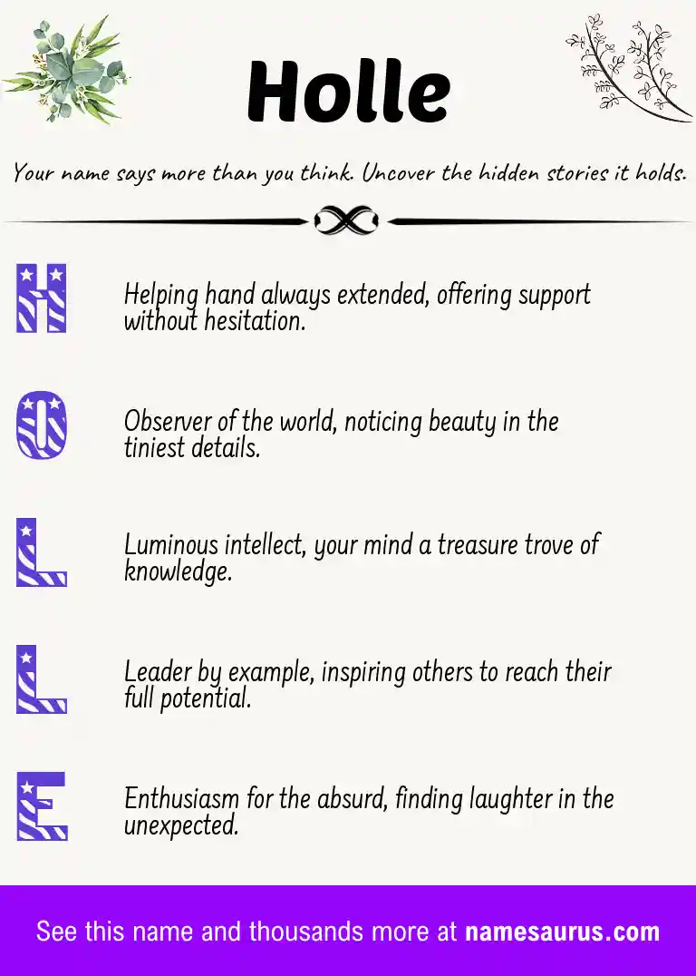 Acrostic poem about Holle.
