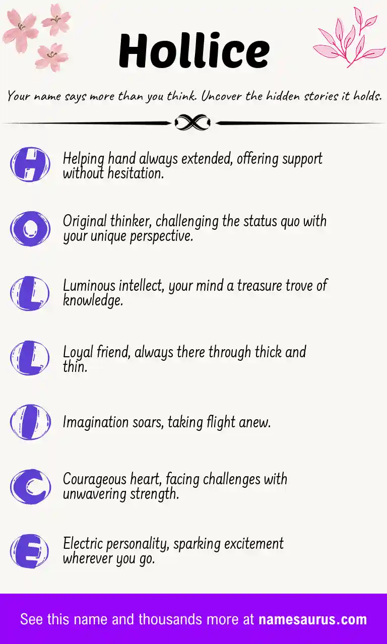 Acrostic poem about Hollice.