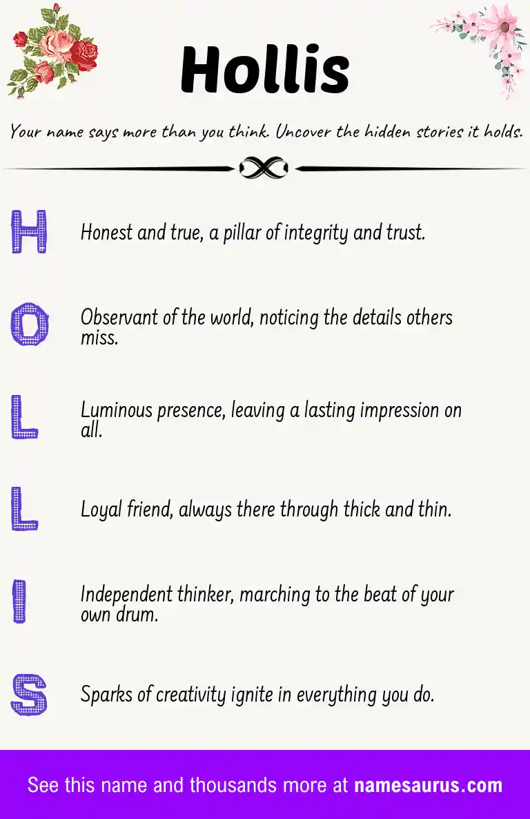Acrostic poem about Hollis.