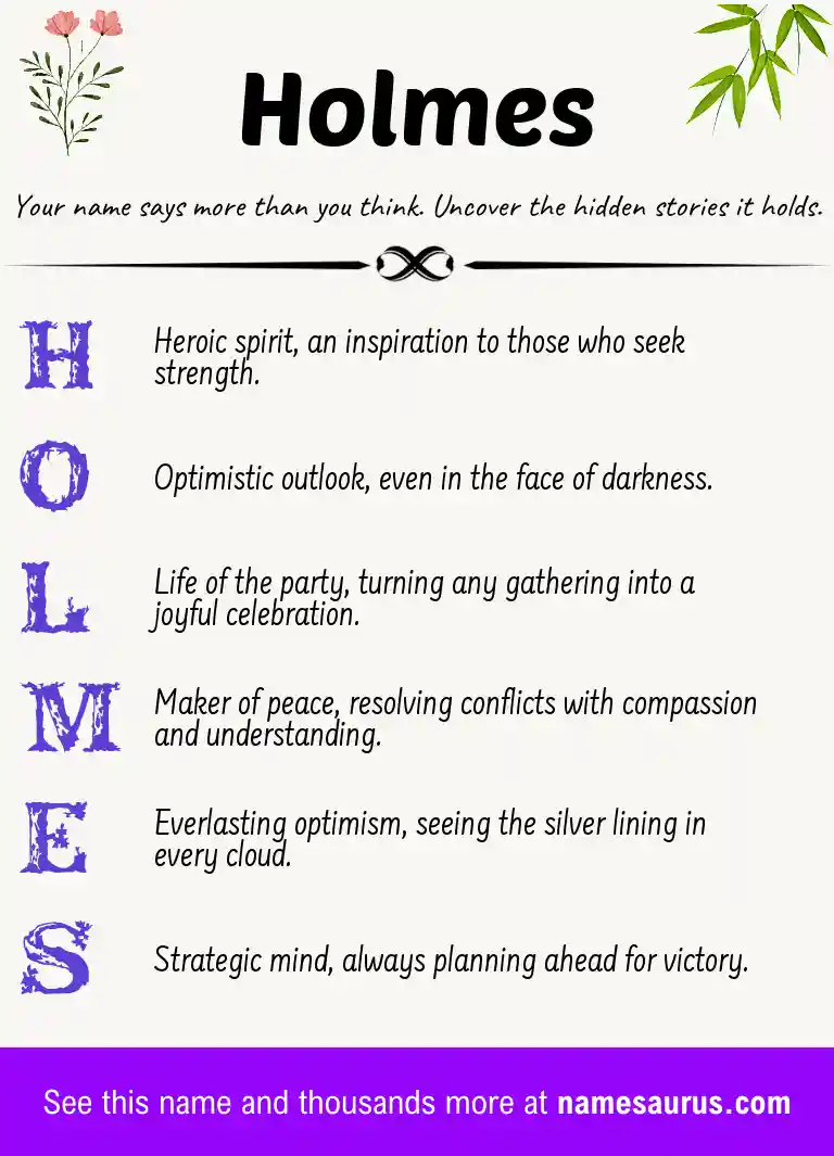 Acrostic poem about Holmes.