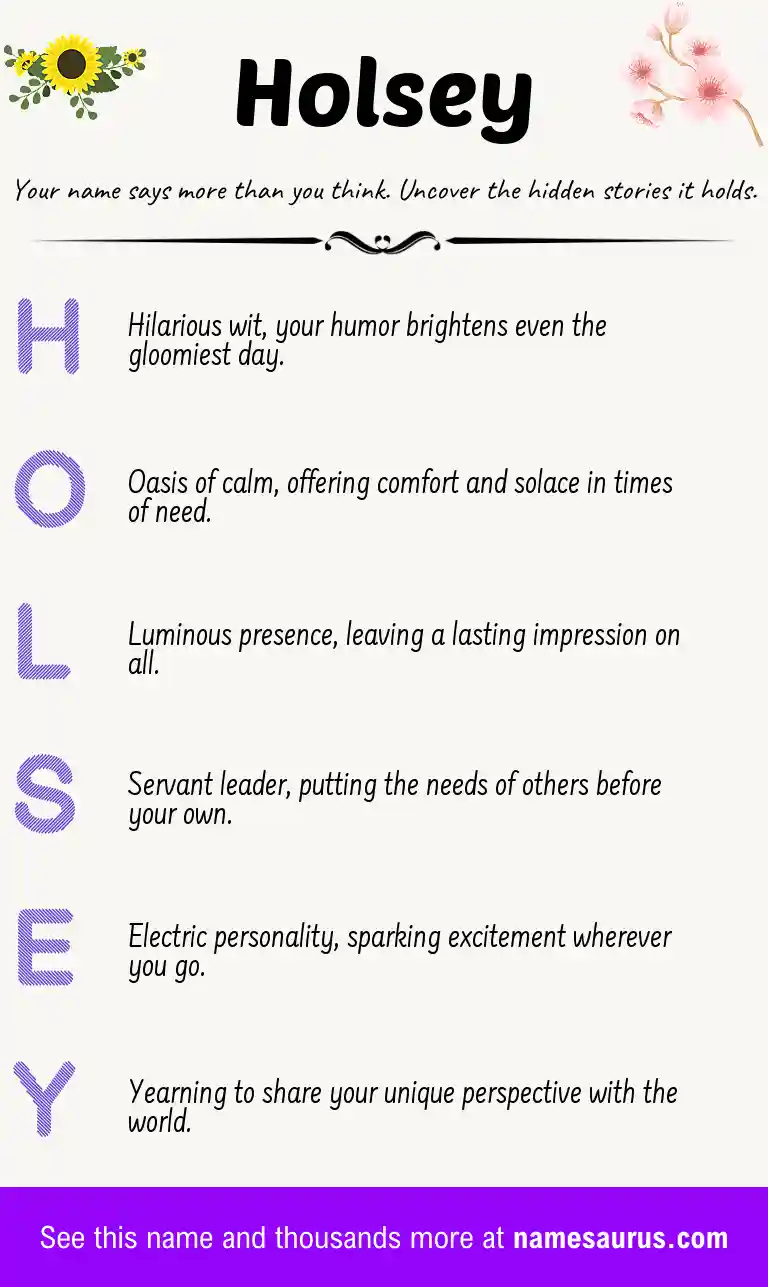 Acrostic poem about Holsey.