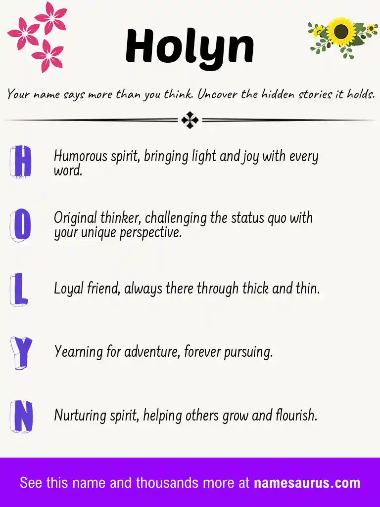 Acrostic poem about Holyn.