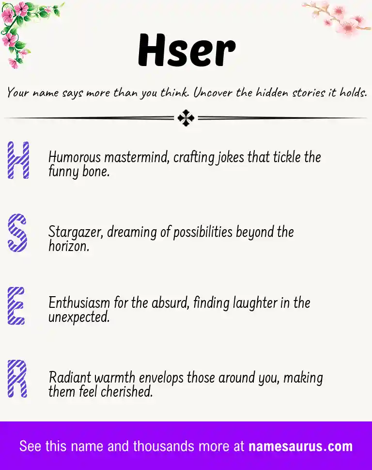 Acrostic poem about Hser.