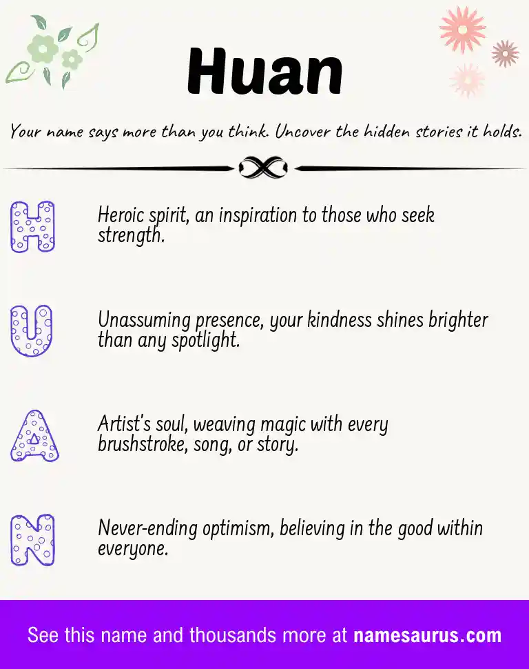 Acrostic poem about Huan.