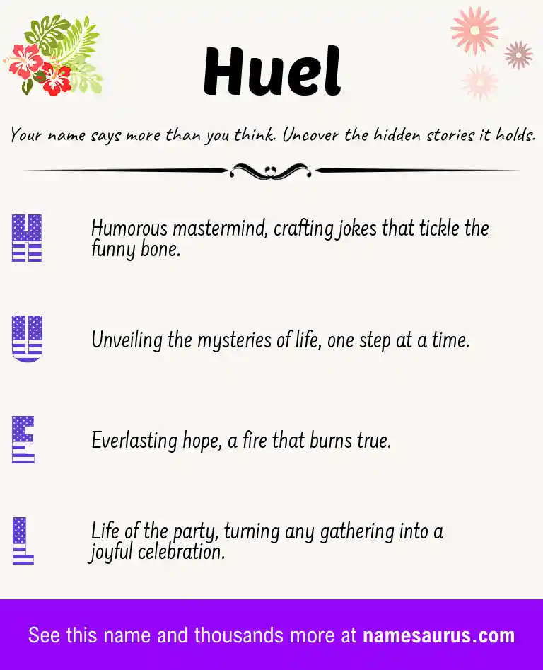 Acrostic poem about Huel.