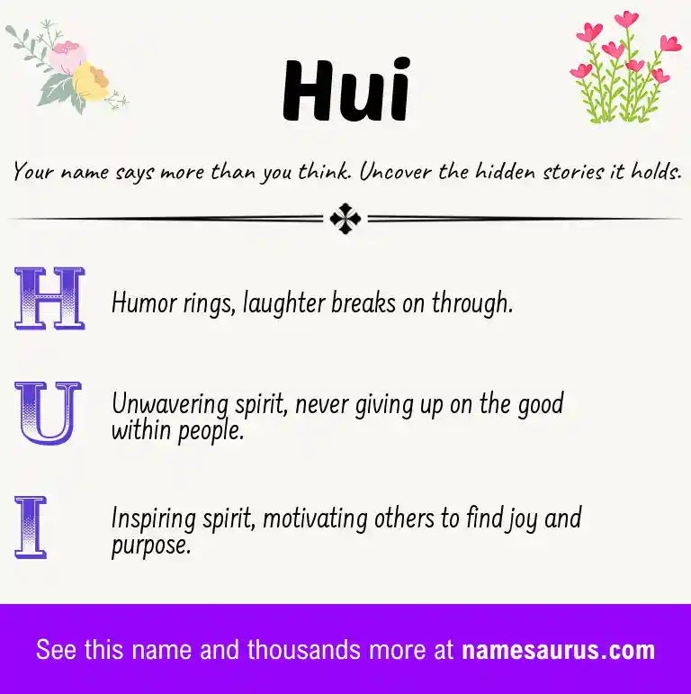 Acrostic poem about Hui.