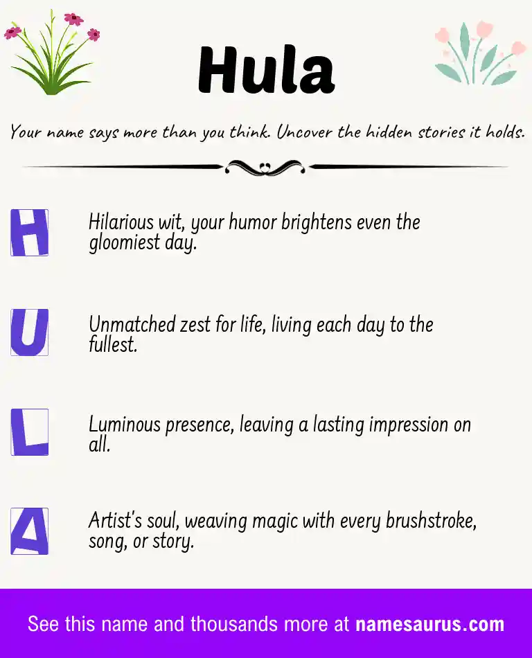 Acrostic poem about Hula.