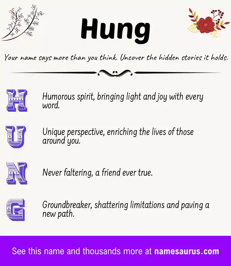 Acrostic poem about Hung.