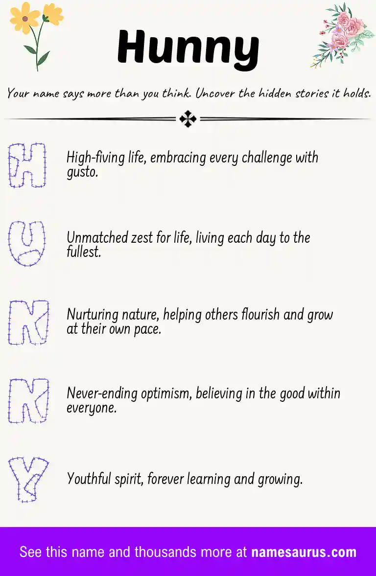 Acrostic poem about Hunny.