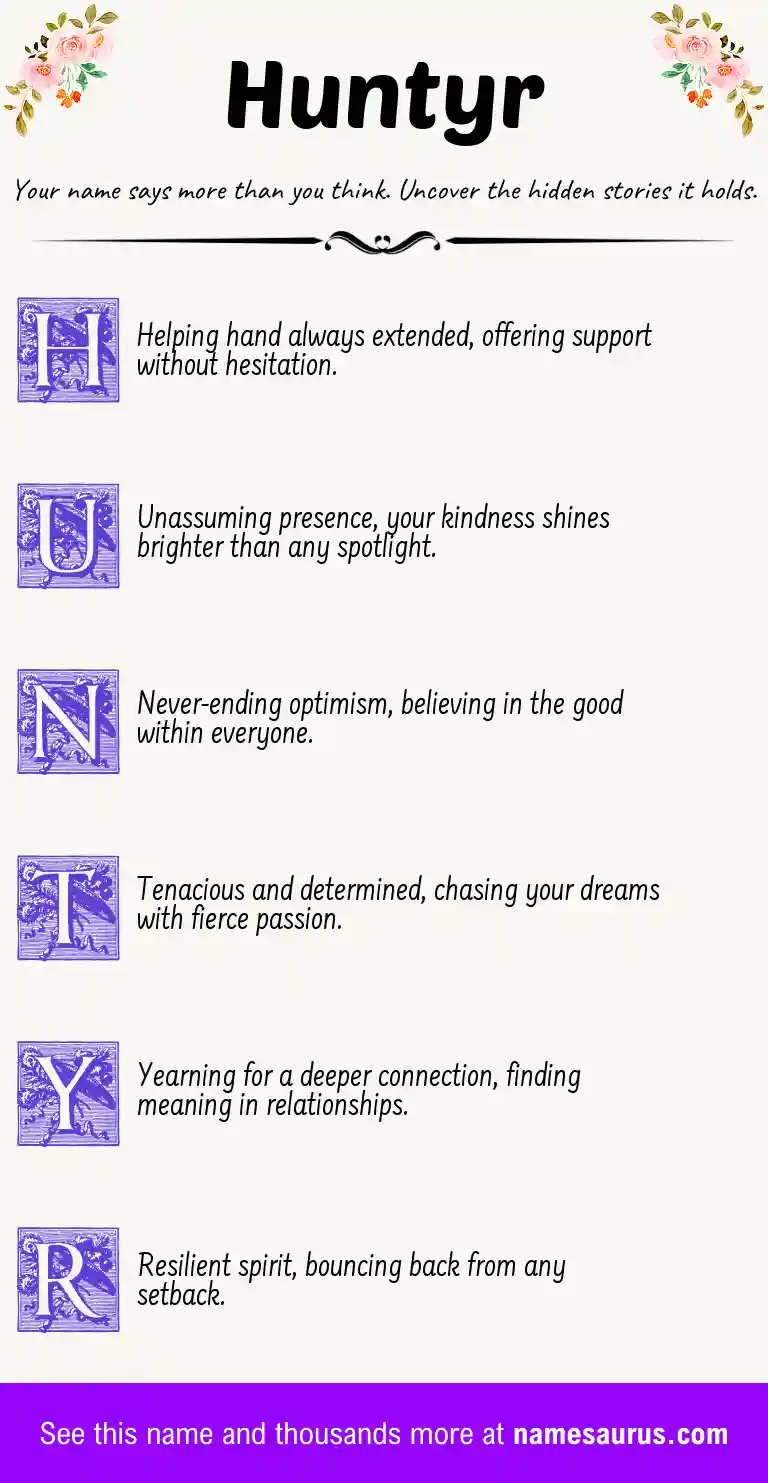 Acrostic poem about Huntyr.