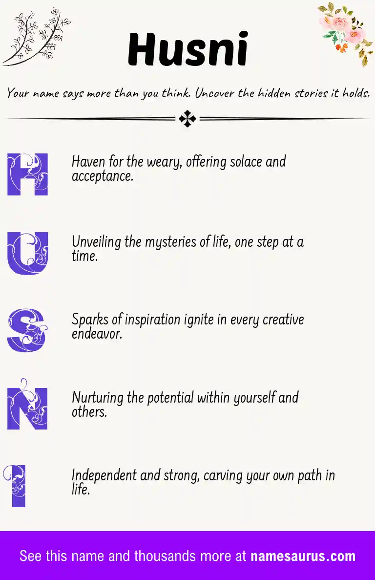 Acrostic poem about Husni.