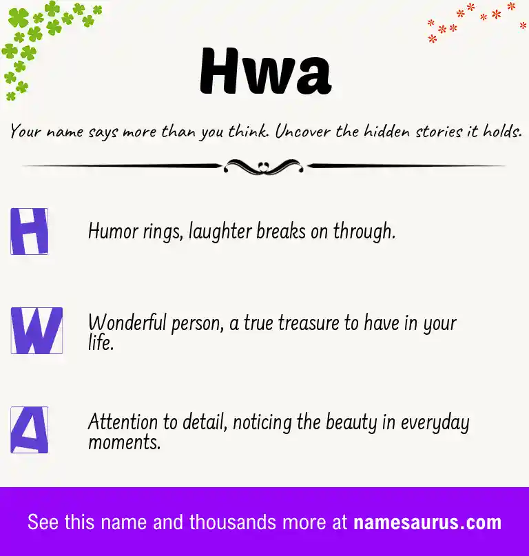 Acrostic poem about Hwa.